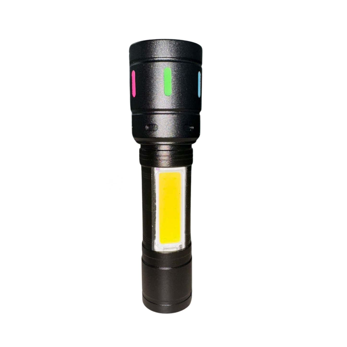 Linterna táctica 6-27 LED recargable con luz lateral COB y diseño compacto