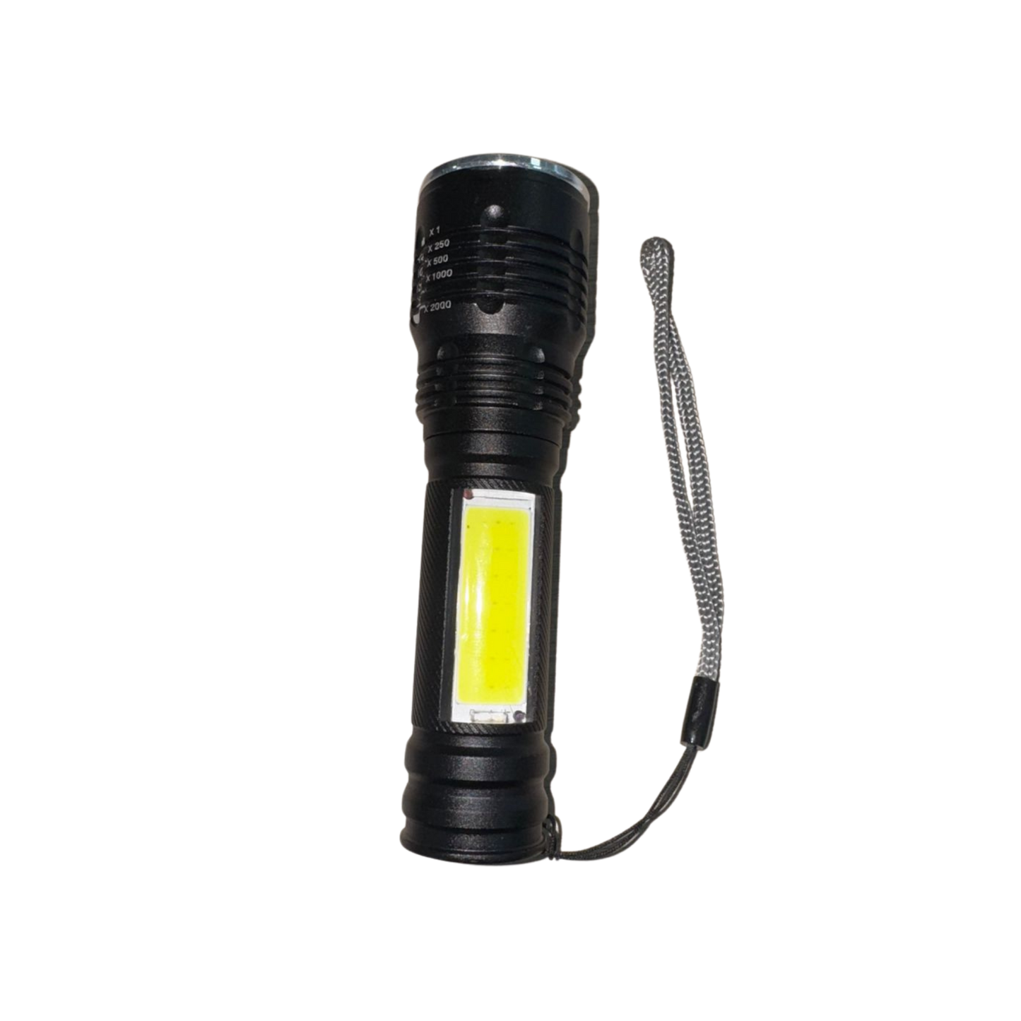 Linterna táctica 20WSJT-63 0recargable LED COB con haz ajustable y correa de mano