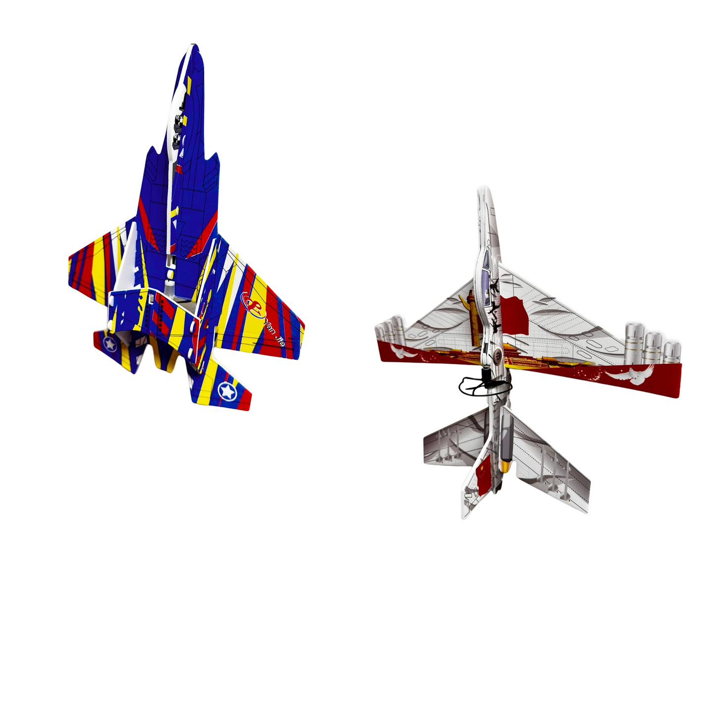 Avión planeador de espuma liviano con diseño colorido para lanzamientos de largo alcance