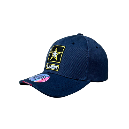 Gorra azul marino con bordado U.S. Army y visera curva unisex