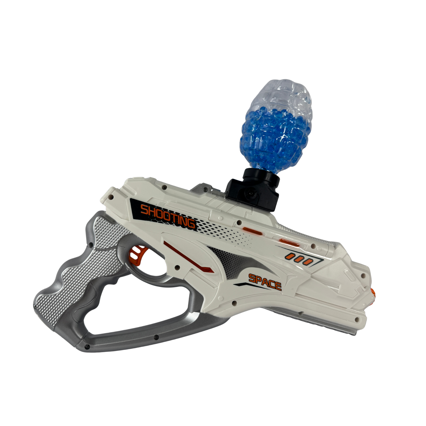 Pistola de juego electric blanca espacial con cargador de esferas de gel – Shooting Space