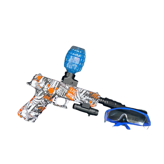 Pistola lanzabolas L-08 de gel con diseño urbano y visor protector unisex