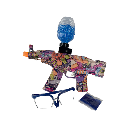 Pistola lanzadora ak-47rosada de gel con diseño Halloween para juegos tácticos