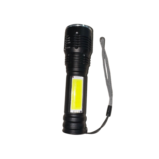 Linterna táctica 20WSJT-63 0recargable LED COB con haz ajustable y correa de mano