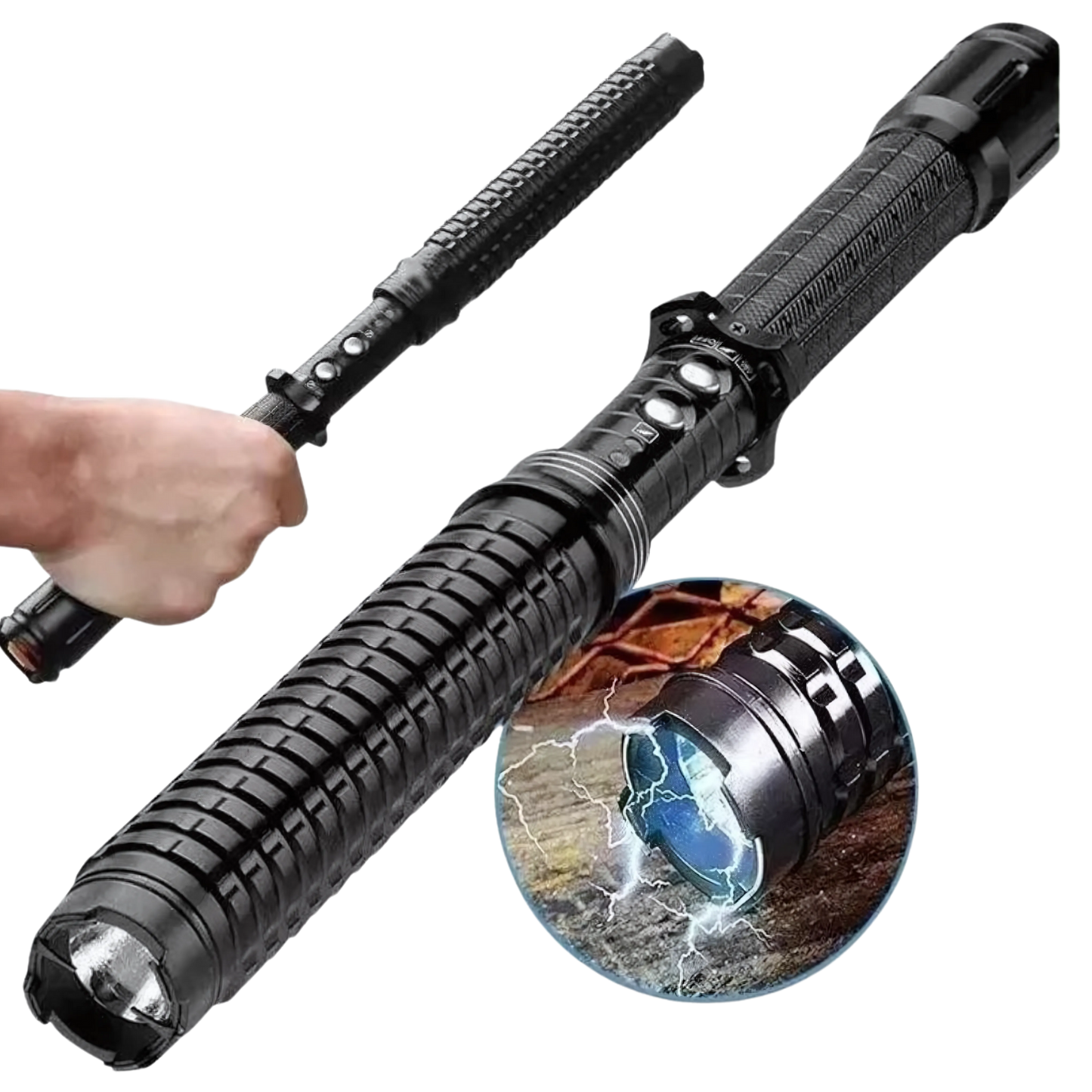 Linterna Bastón hy-x10 eléctrico de defensa personal tipo táser con diseño antideslizante