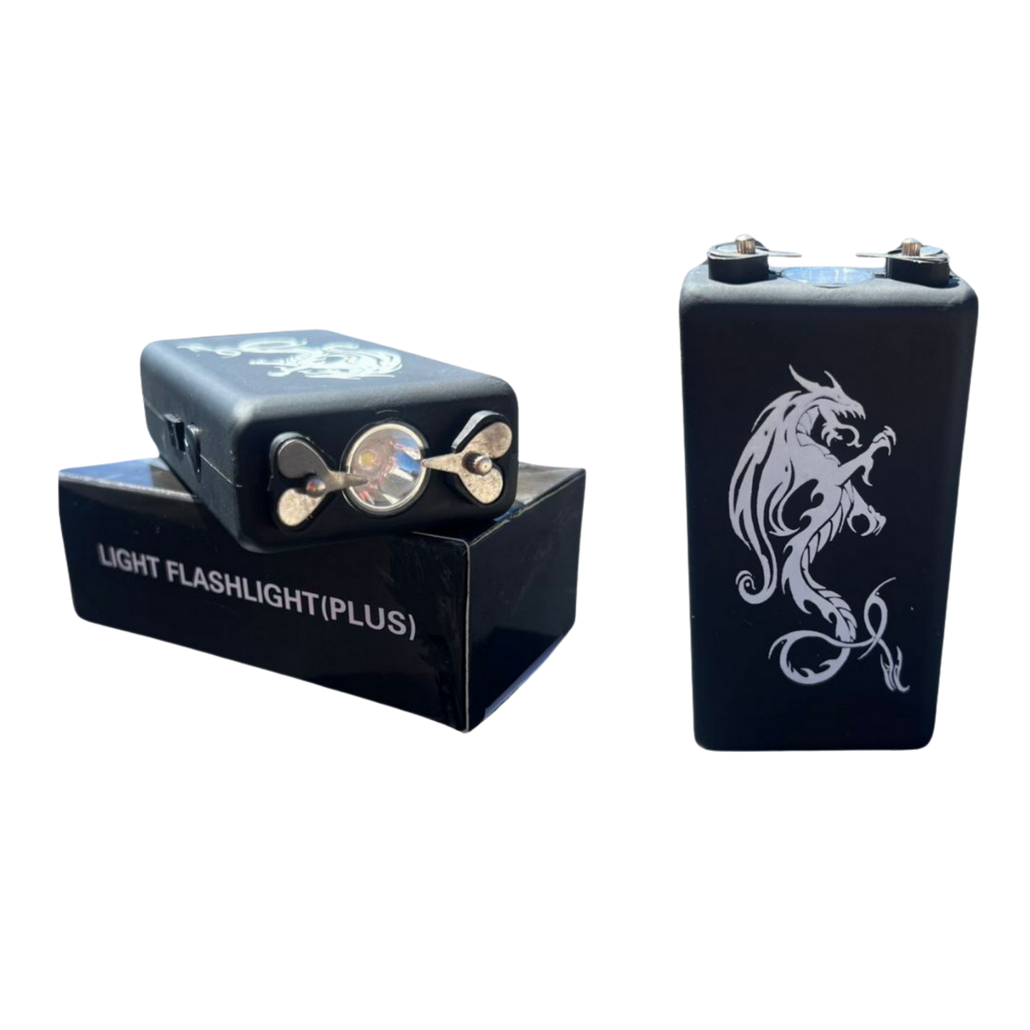 Paralizador eléctrico portátil 3000k volt para defensa personal con grabado de dragorn
